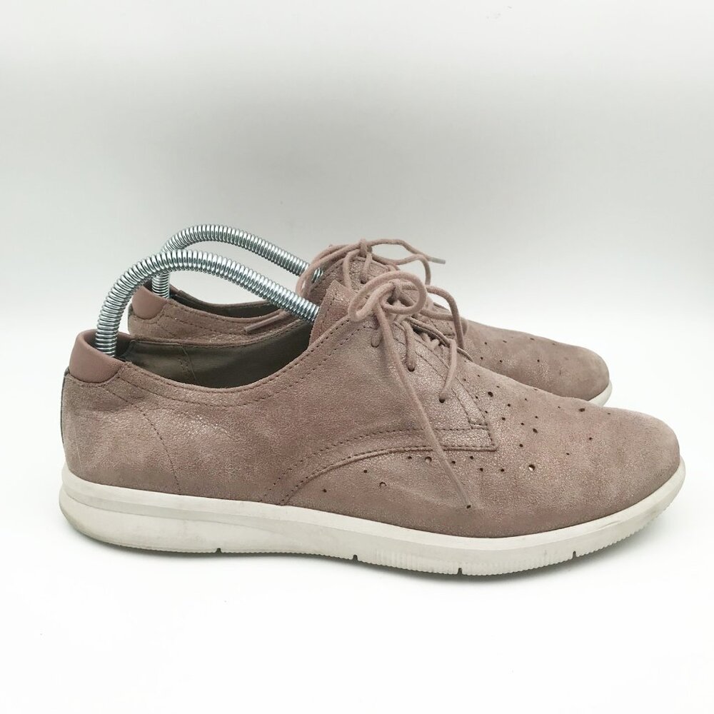 ROCKPORT Shoes Womens 9.5 City Lite Ayva Oxford Leather Pink Suede Sneaker Work - Picture 3 of 10